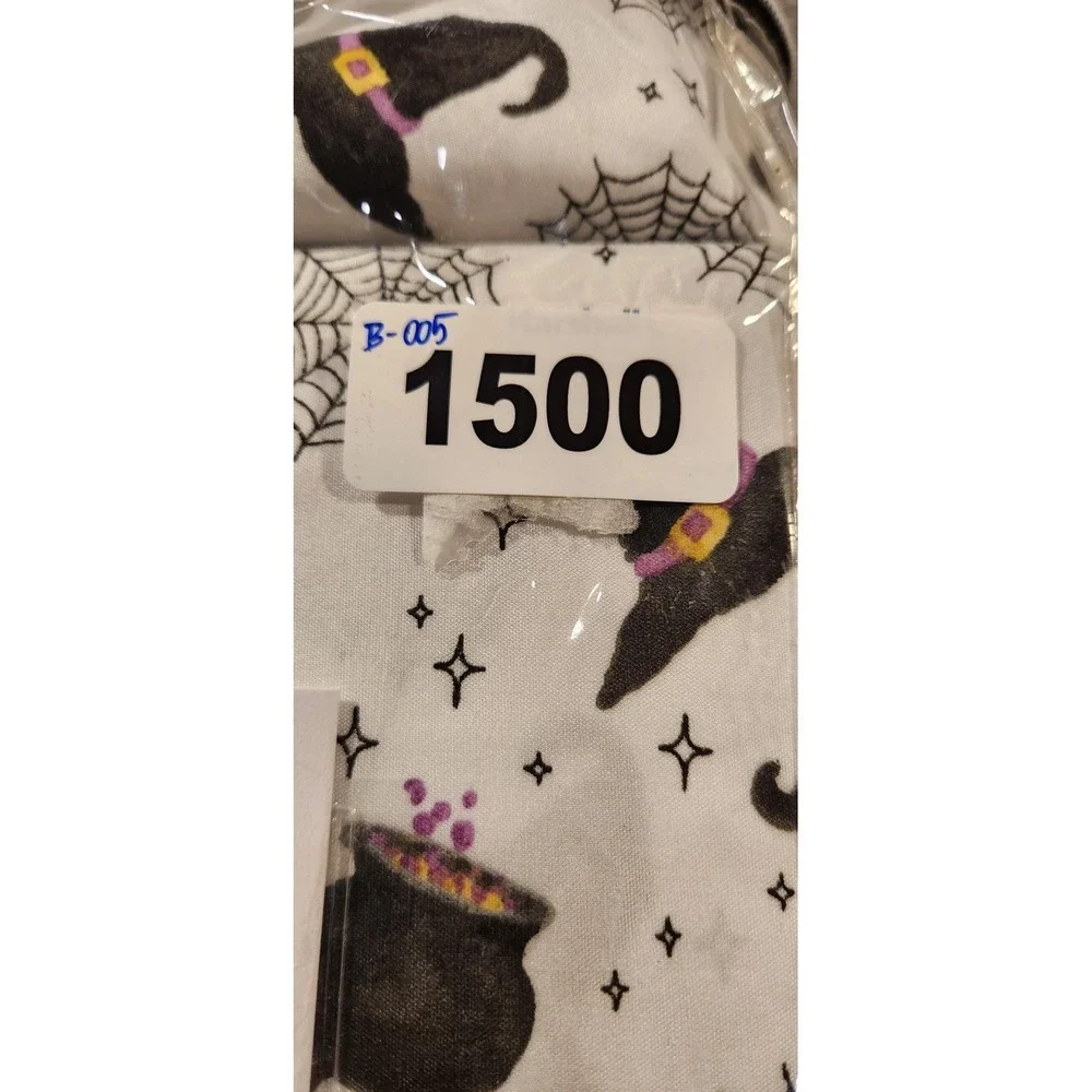 Rae Dunn Twin Sheet Set Witch Hats Spiderwebs White New 17in Deep Soft Bedding